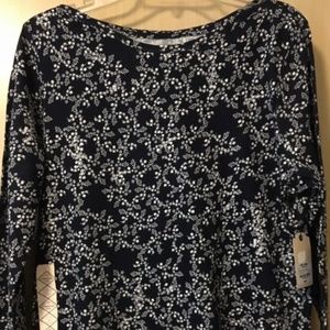 Navy & White Knit Top